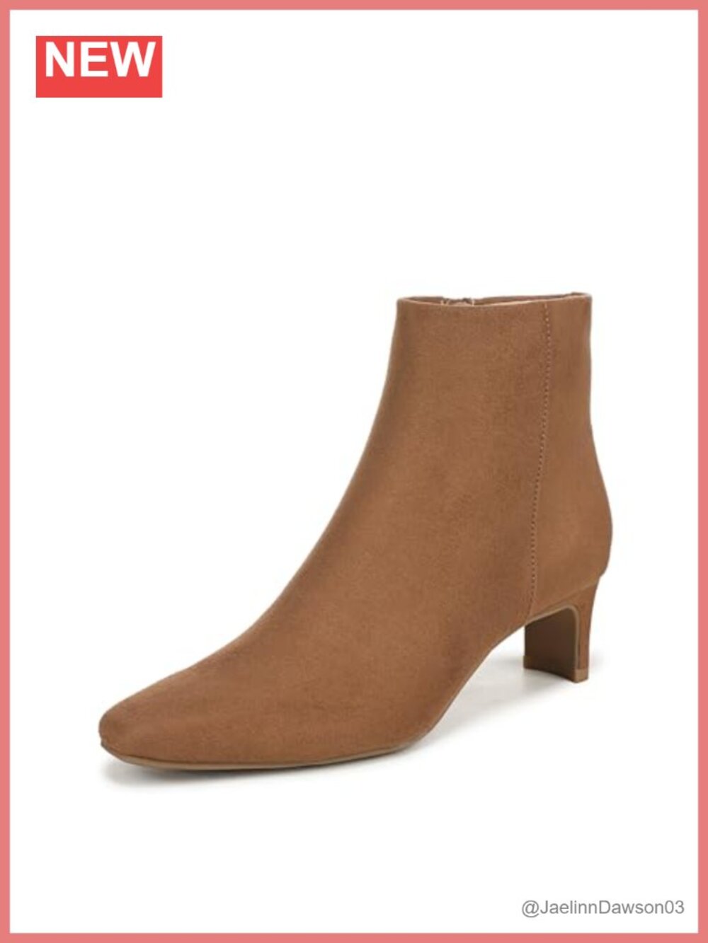 Women's Faux Leather Ankle Bootie with Side Zip & Block Heel